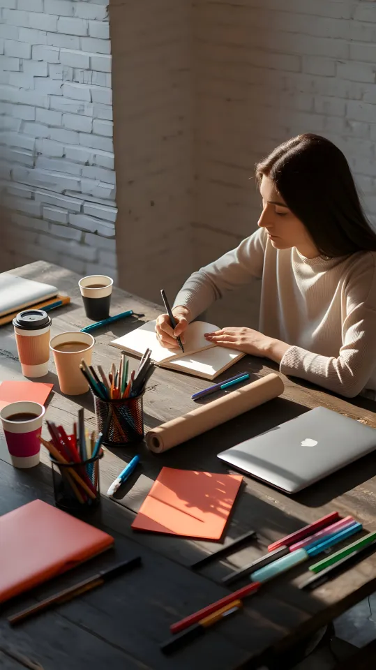Autrice italiana scrive a casa